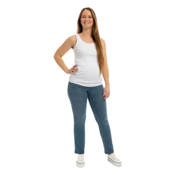 1822 Denim Super Slim Maternity Jeans Blue Butter Denim Ankle Bellyband 31 - Picture 1 of 8